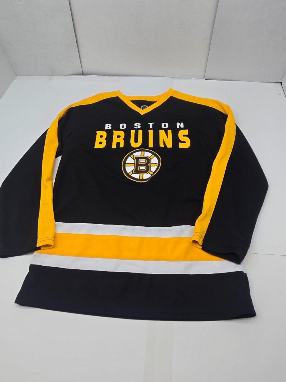 Boston Bruins NHL Jersey Youth L 10/12 Black Gold Hockey